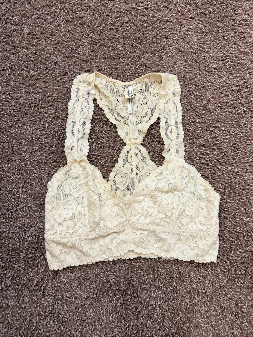 Free People Ivory Lace Racerback Bralette